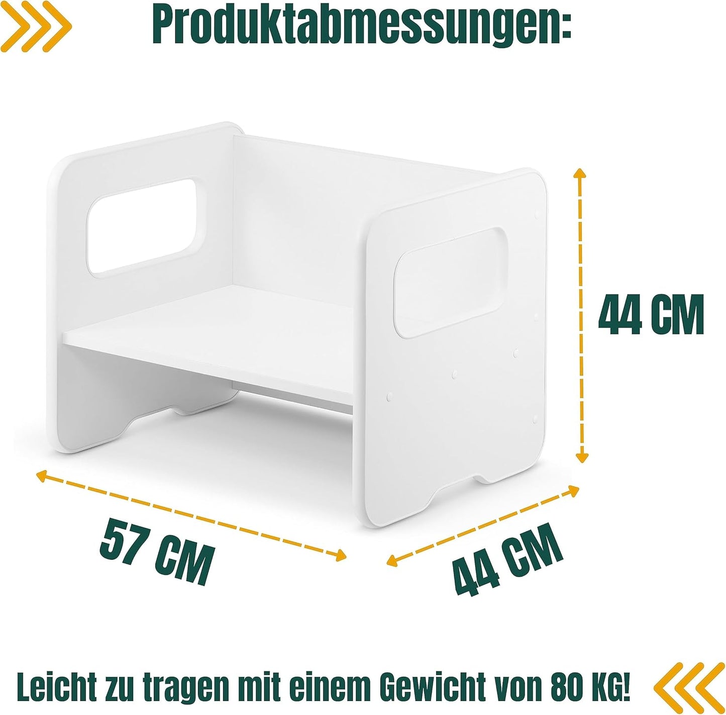 Multifunktionale Kindersitzbank, Weiss