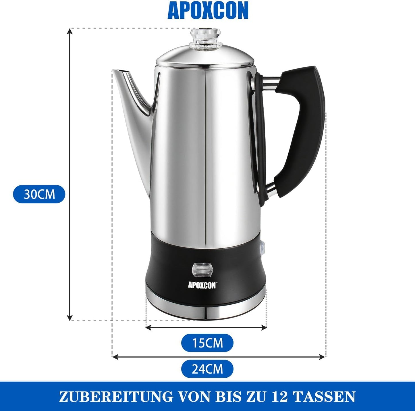 Elektrischer Kaffeebereiter für 12 Tassen