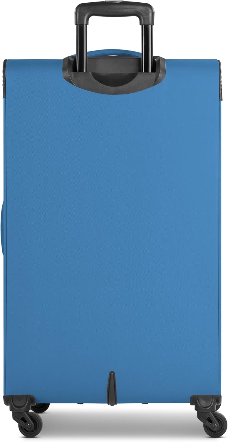 Grosser Weichgepäck-Trolley mit Zahlenschloss und Dehnfalte, Slate-blue Koffer L (78 cm) erweiterbar