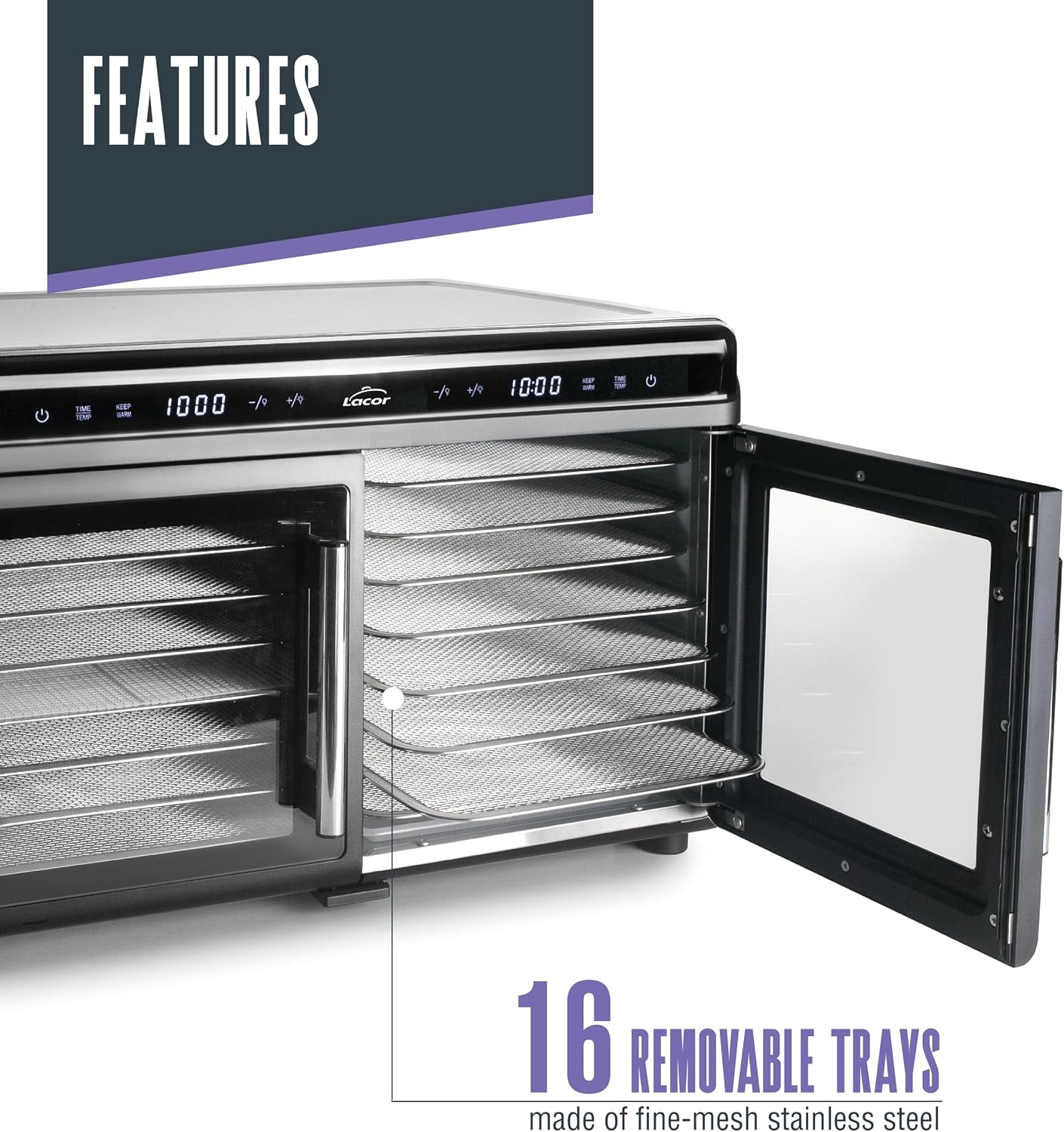 Dörrautomat Bisecco 69525 mit 16 Einschüben und Thermostat