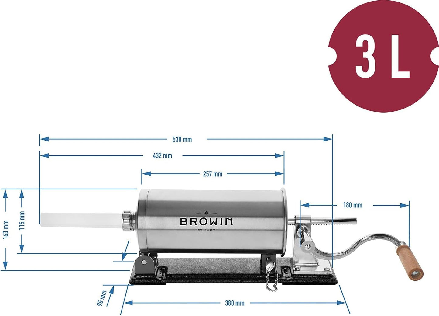 311003 Wurstmaschine, Horizontaler 3 kg | Horizontaler Wurstfüller 3 Kg