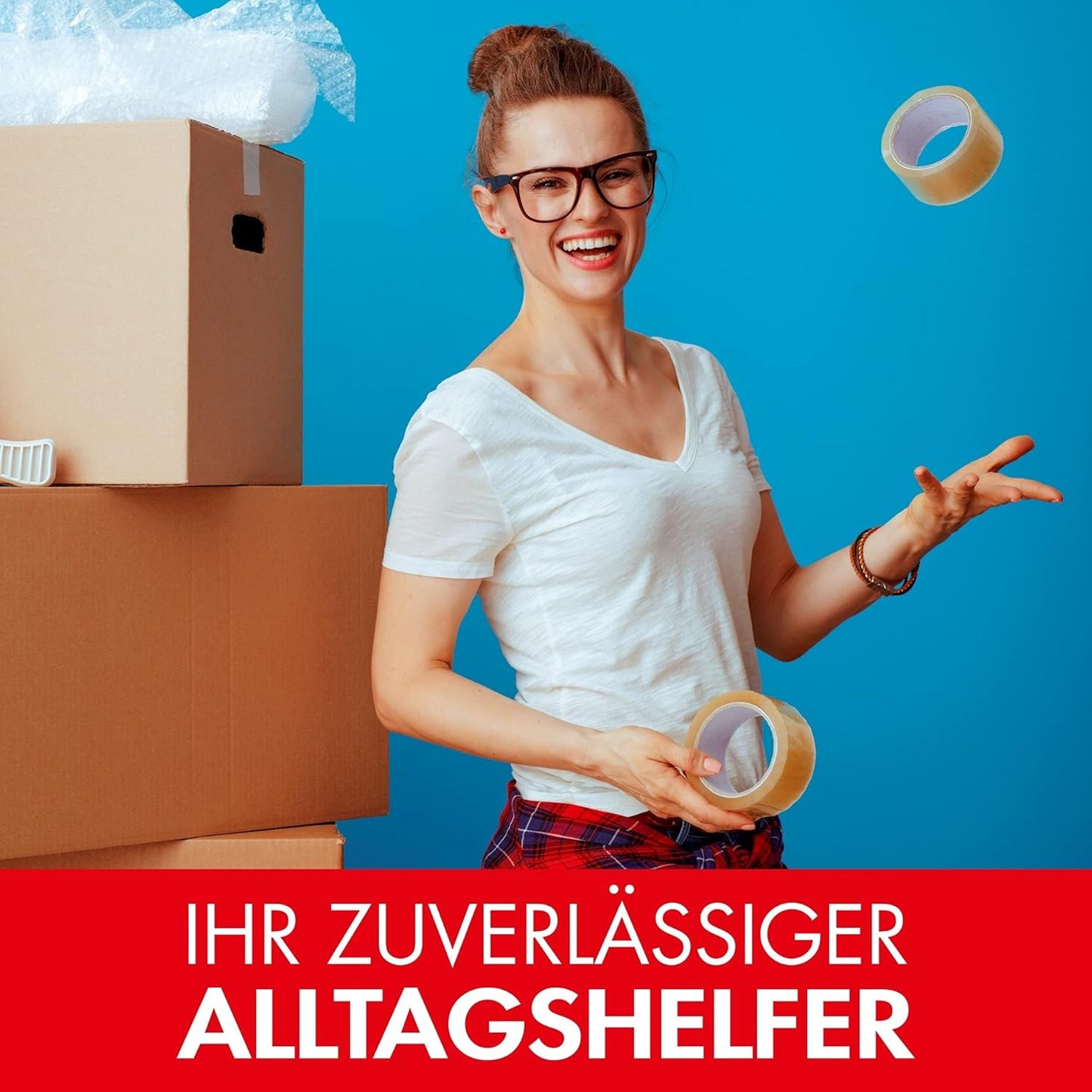 Breites Paketklebeband-Set, 144 Rollen Braun