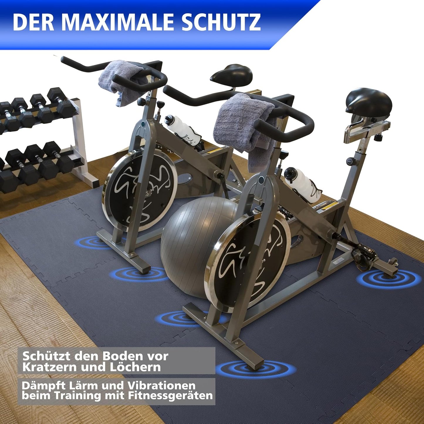 Bodenschutz-Puzzlematte (12 Stück, 3.78 m²), 12 Stück = 3.78 M² - Schwarz