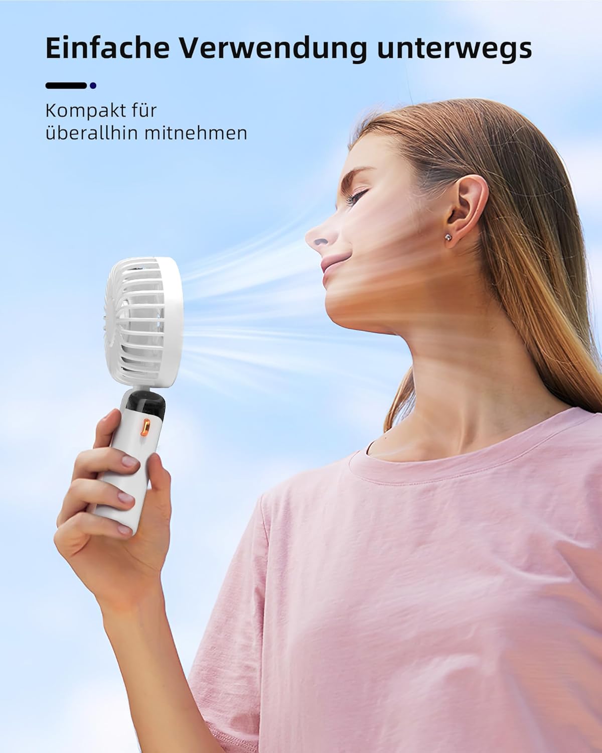 Tragbarer Mini-Handventilator, Weiß