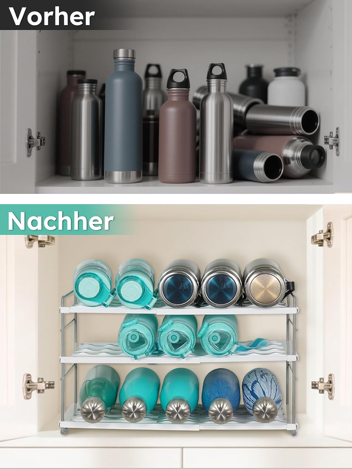 Verstellbarer Flaschenhalter, Weiß
