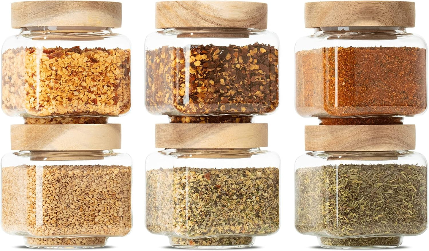 Gewürzgläser-Set, 6x 220ml eckig