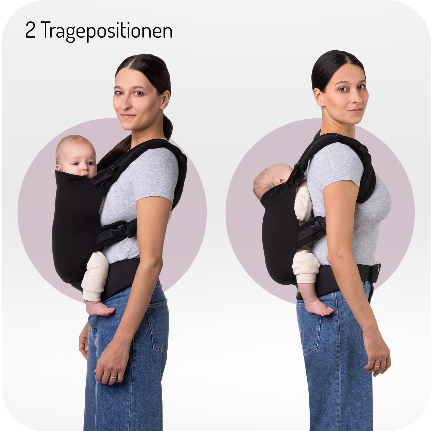 Ergonomische Babytrage, Noir