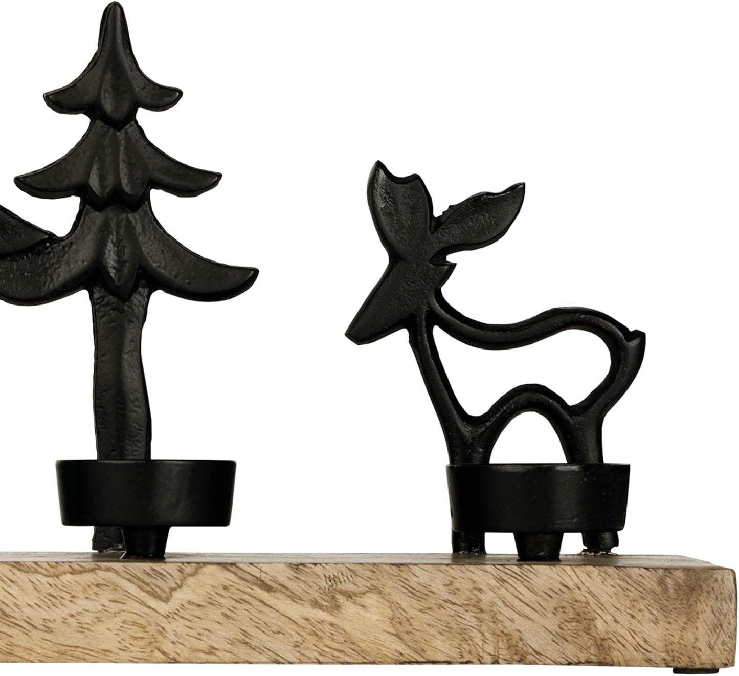 Teelichthalter mit Rentieren, Schwarz, 38 X 20 Cm (Lxh)