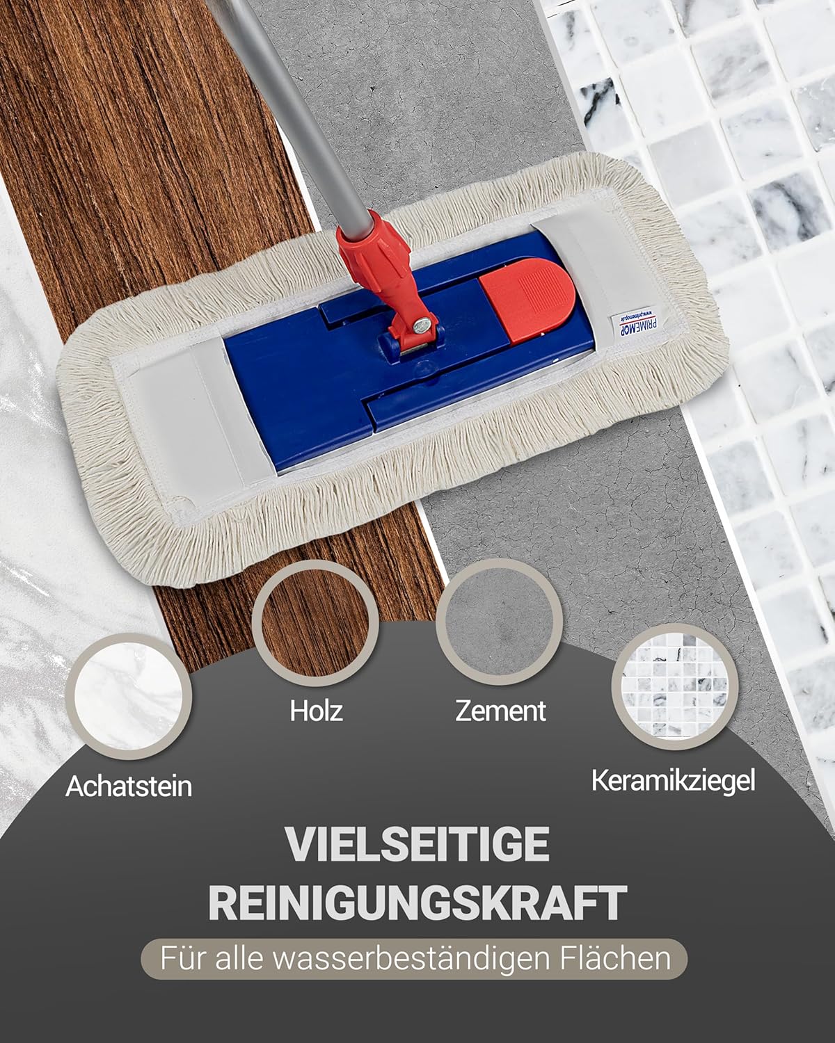 Profi Bodenwischer-Bezüge mit Aussenfransen, 5 Stück, 50cm 5