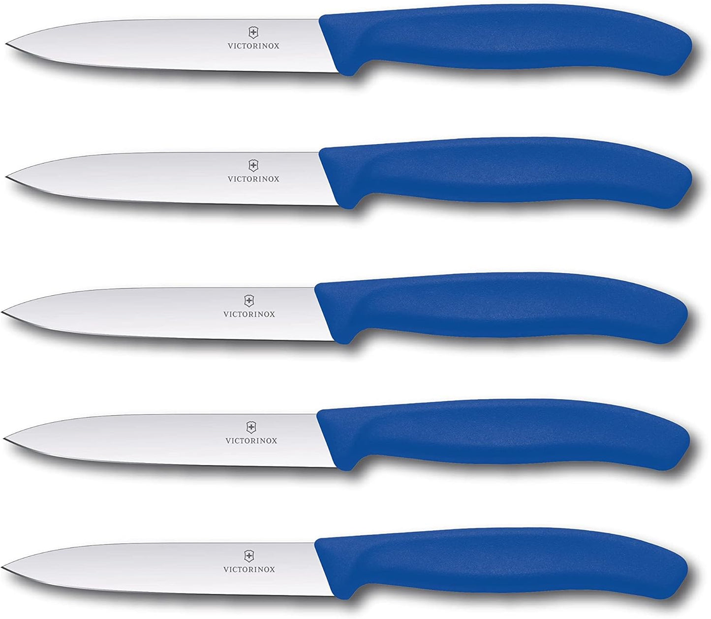 Gemüsemesserset Swiss Classic, 5er Set ohne Wellenschliff, Blau