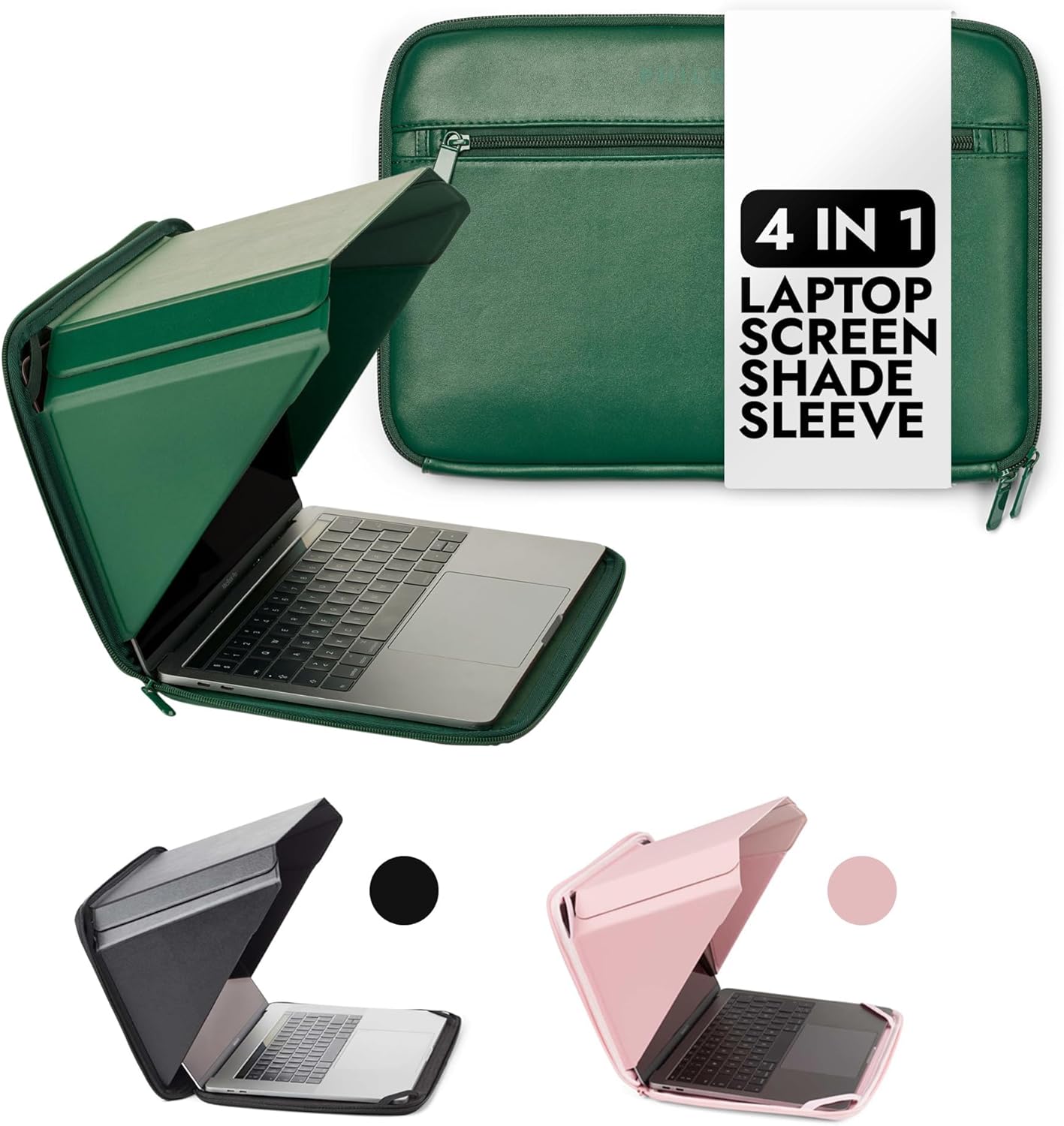 4-in-1 Screen Shade Sleeve für 13" MacBook, Grün 13"