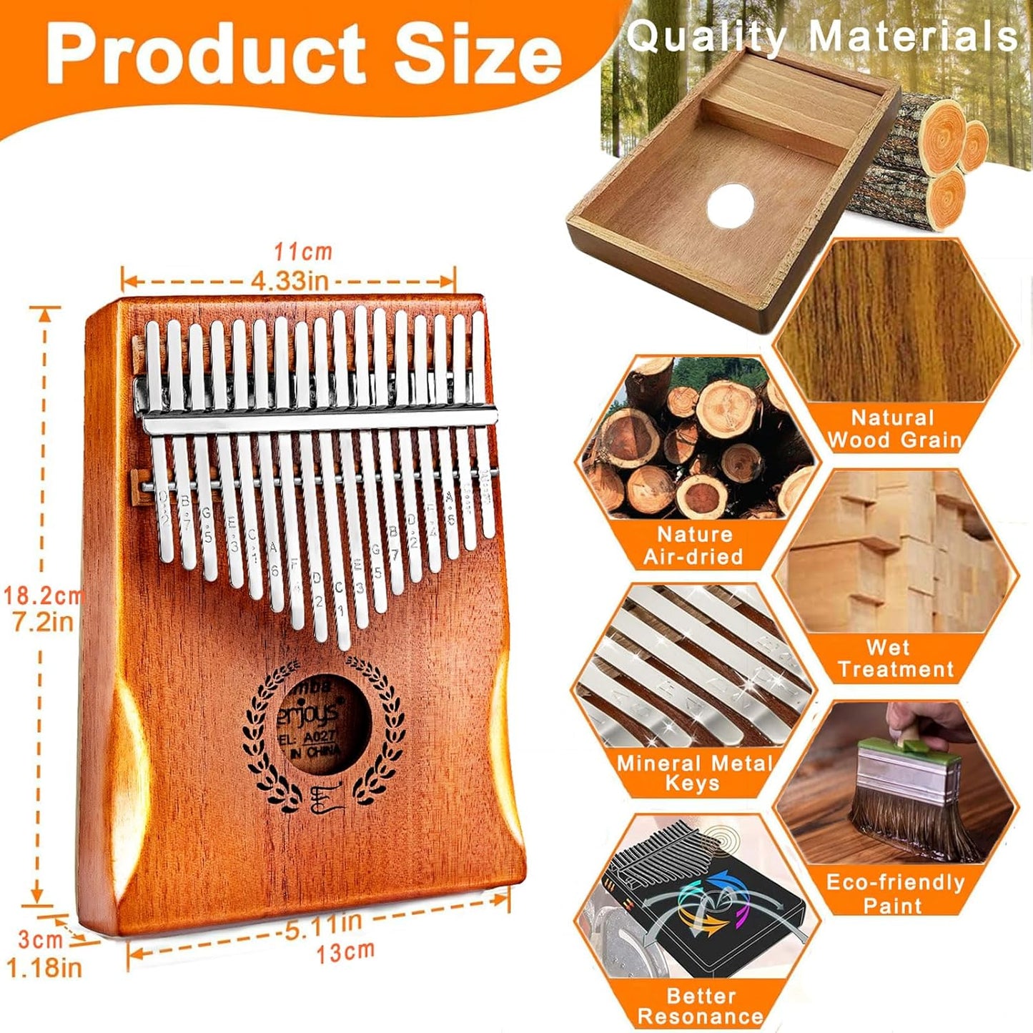 Kalimba Daumenklavier, natural