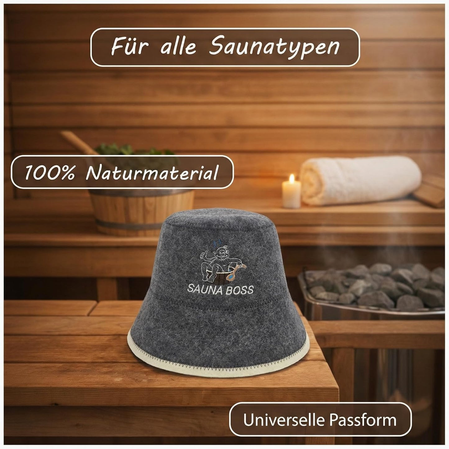 Saunahut aus Filz