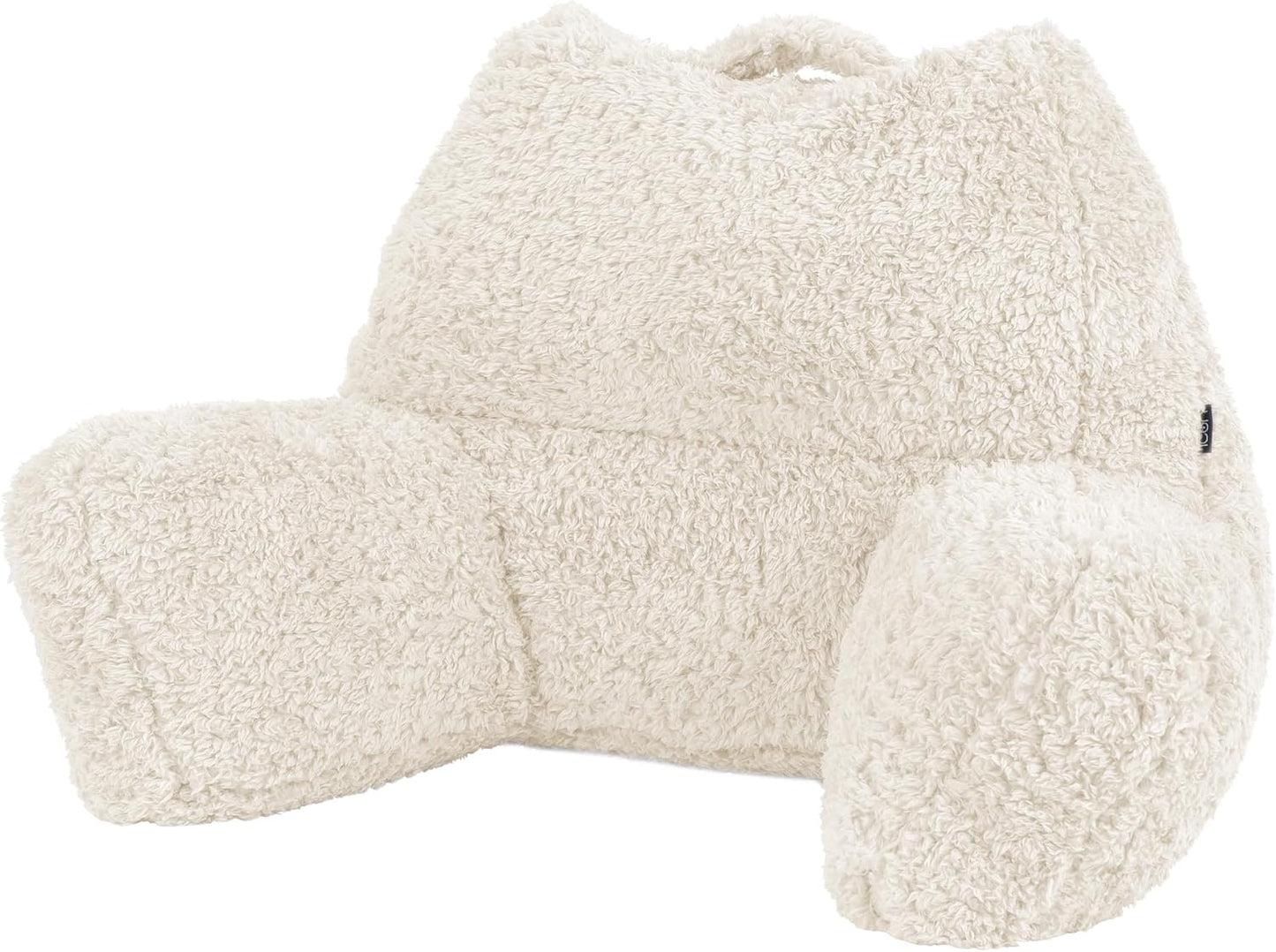 Lesekissen mit flauschiger Rückenlehne und Tragegriff, 1er Pack Crème
