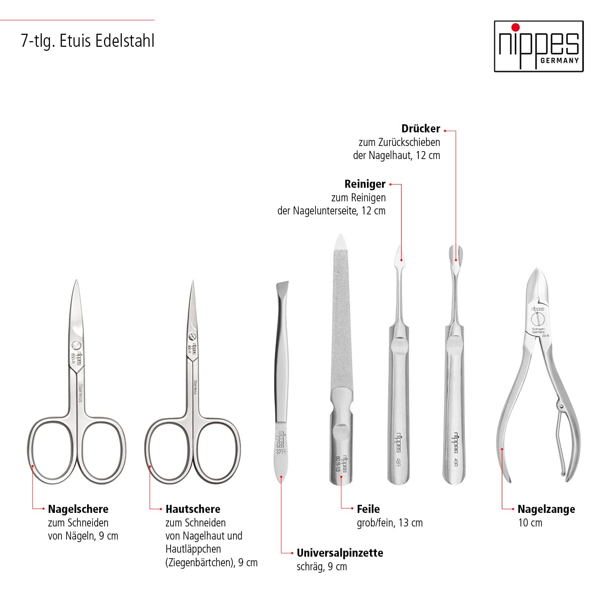 Premium Line Maniküre Set, 7 Stück (1er Pack)