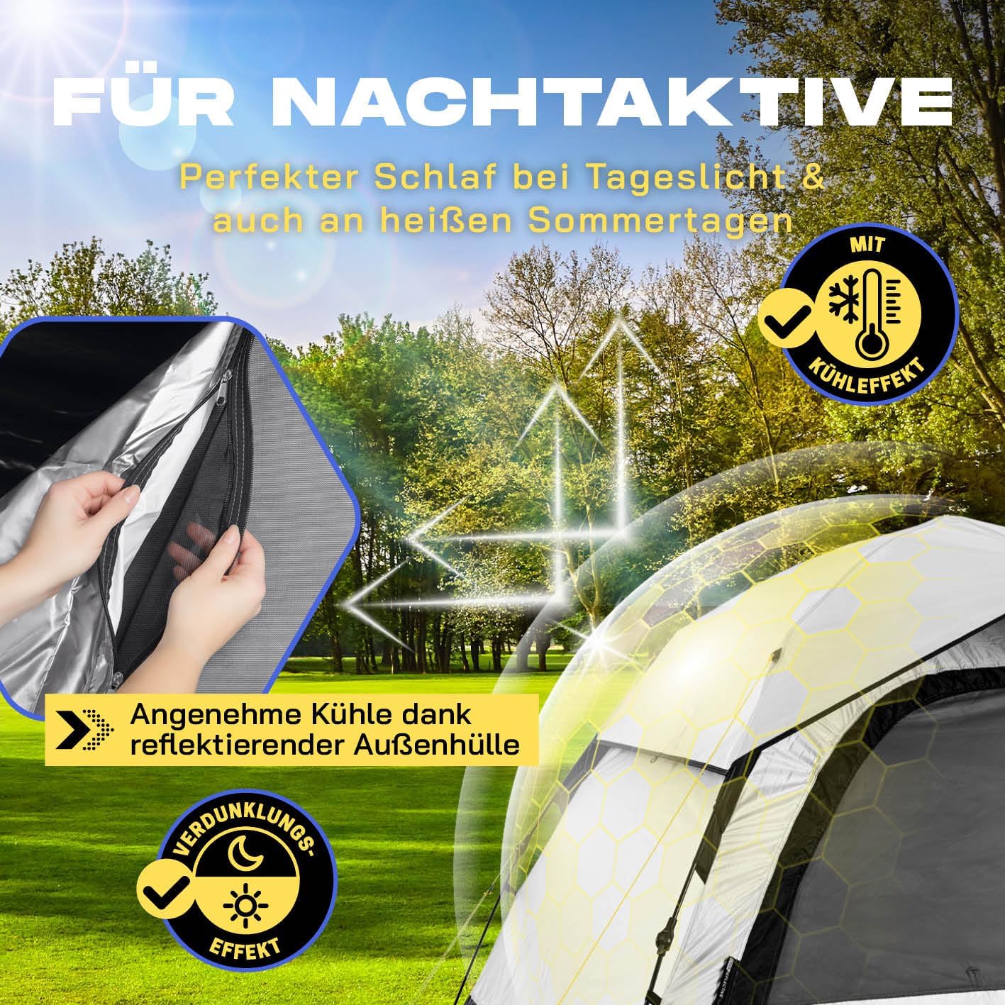 Pop-up-Wurfzelt, Weiss 4 Personen | 1 Eingang
