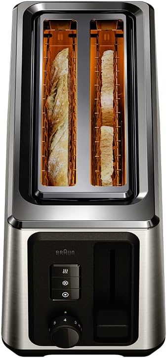 Langschlitz-Toaster mit Brötchenaufsatz, 8 Stufen, 1470 W, 2 Schlitze