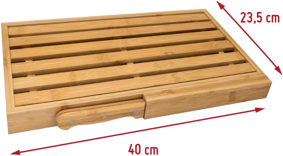 Brotschneidebrett mit Messer und abnehmbarem Gitter, Mit Messer