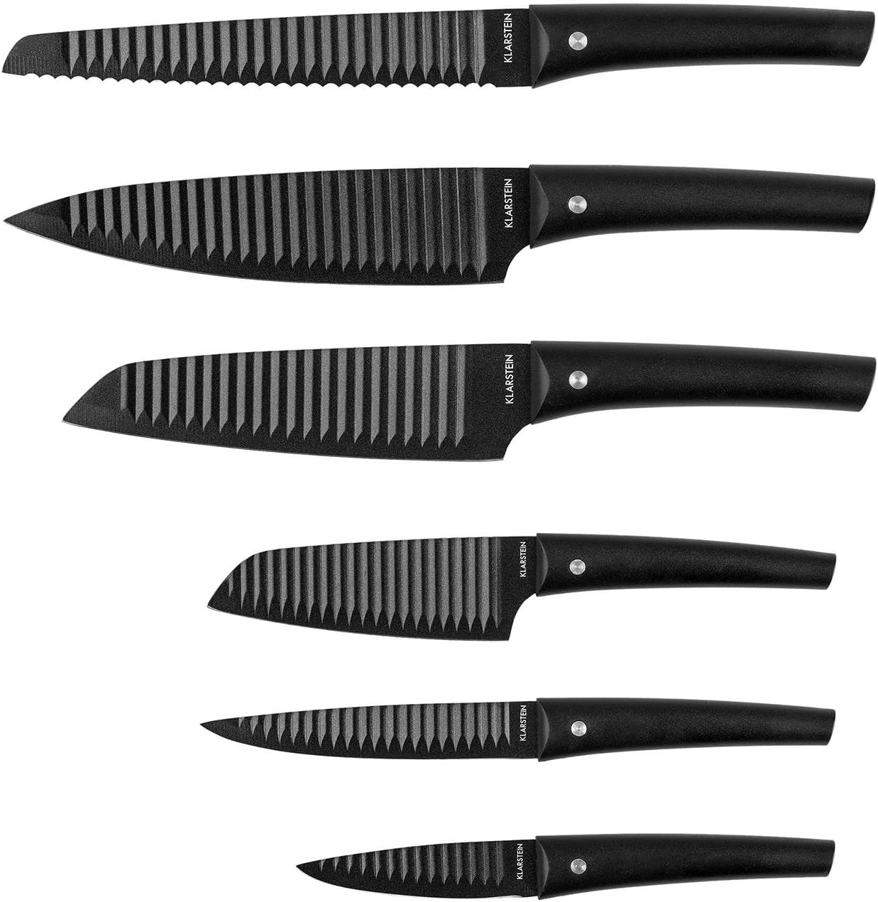 6-teiliges magnetisches Messerblock-Set, Schwarz