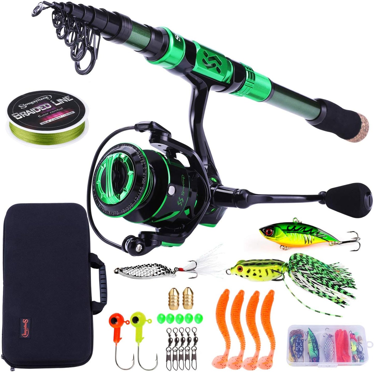 Teleskop-Angelruten Set mit Tragetasche, 1.8M/5.9FT