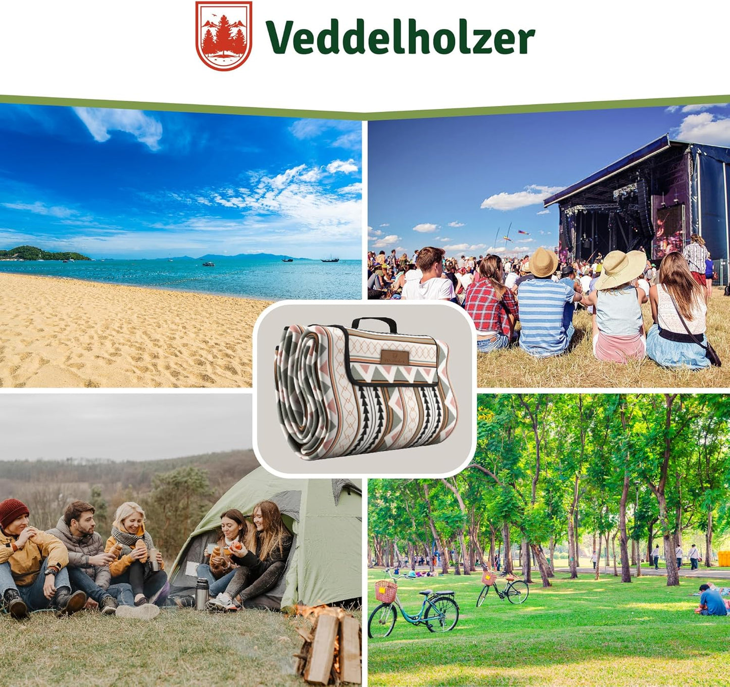 Boho Picknickdecke XXL wasserdicht & sandfest, Boho