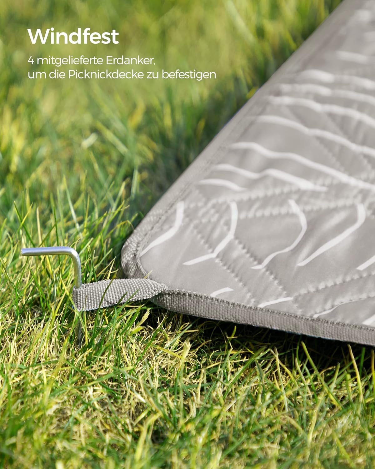 Picknickdecke mit Erdankern, 200 x 200 cm (Rechteckig) Erdfarben