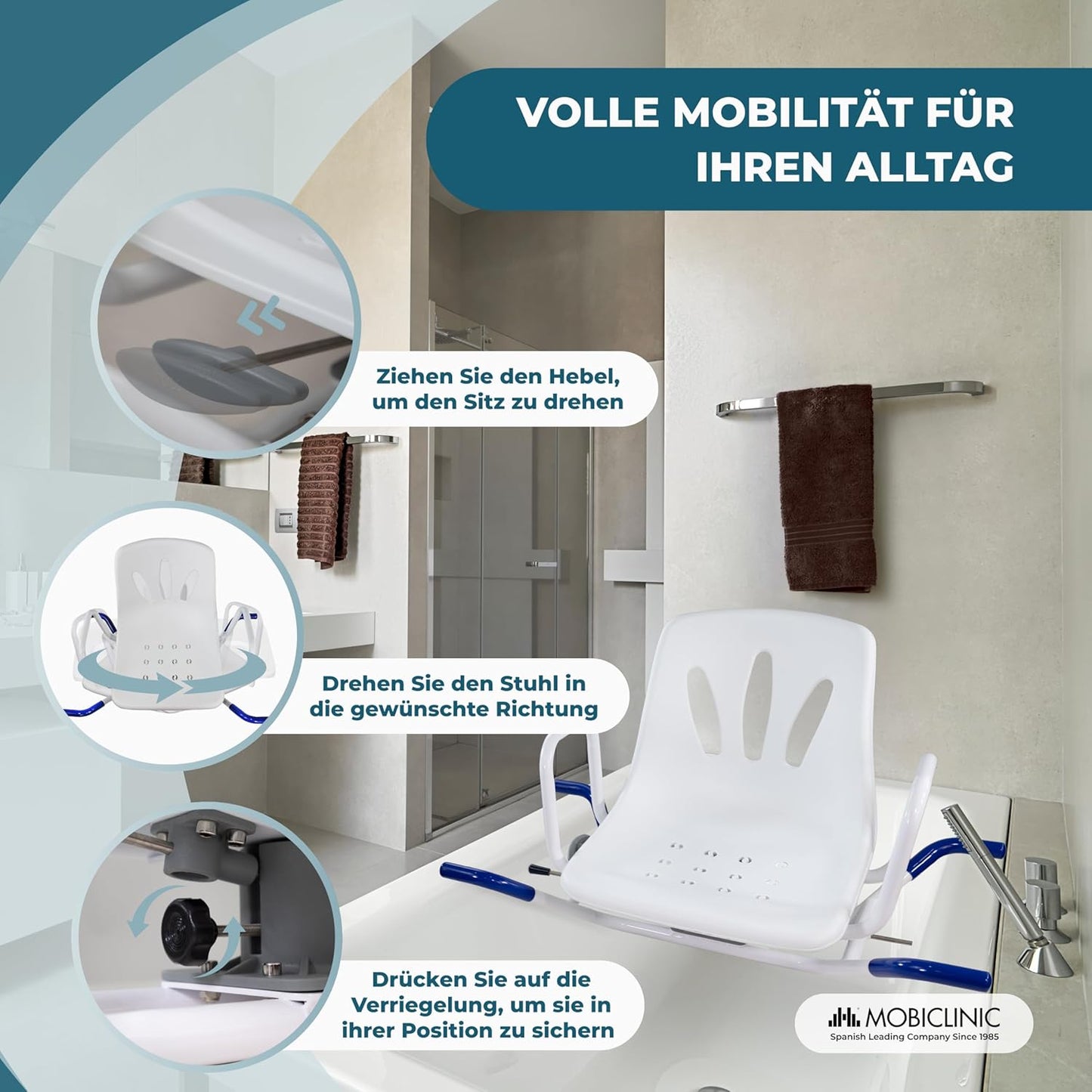 Drehbarer Badewannensitz