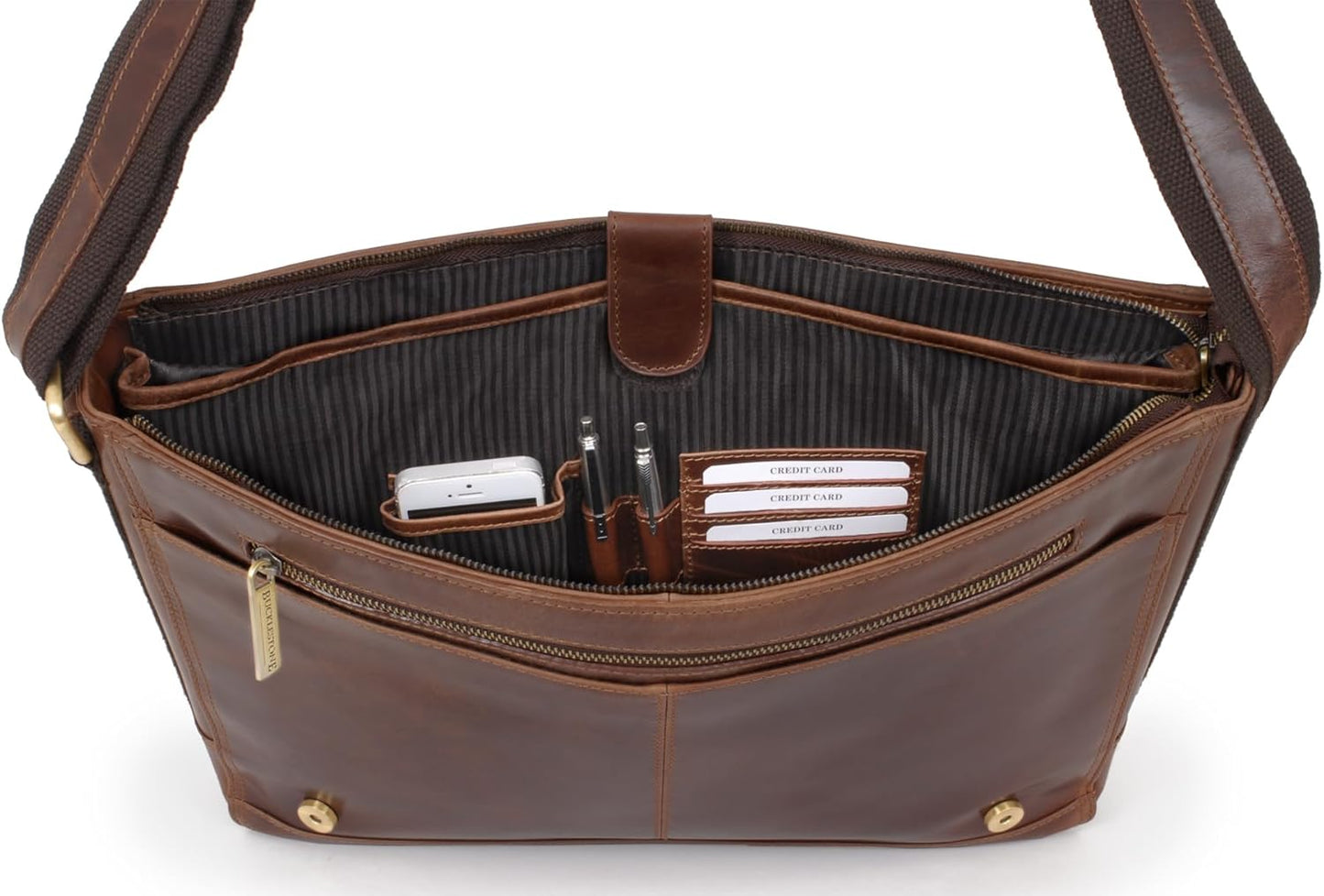 Leder Laptoptasche 17 Zoll, Hunter Braun