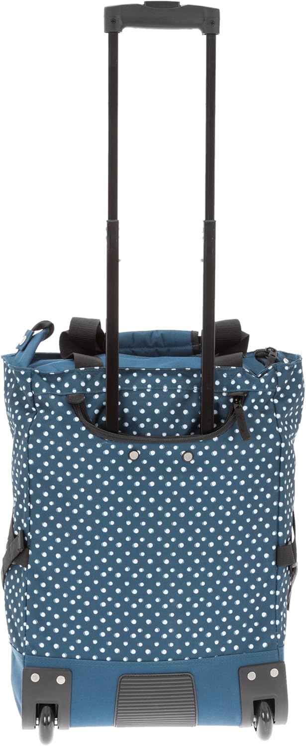 Wheel Einkaufstrolley faltbar mit Thermo-Kühltasche (35L), Blue Dots 10008 5020 + Bagboom Tasche