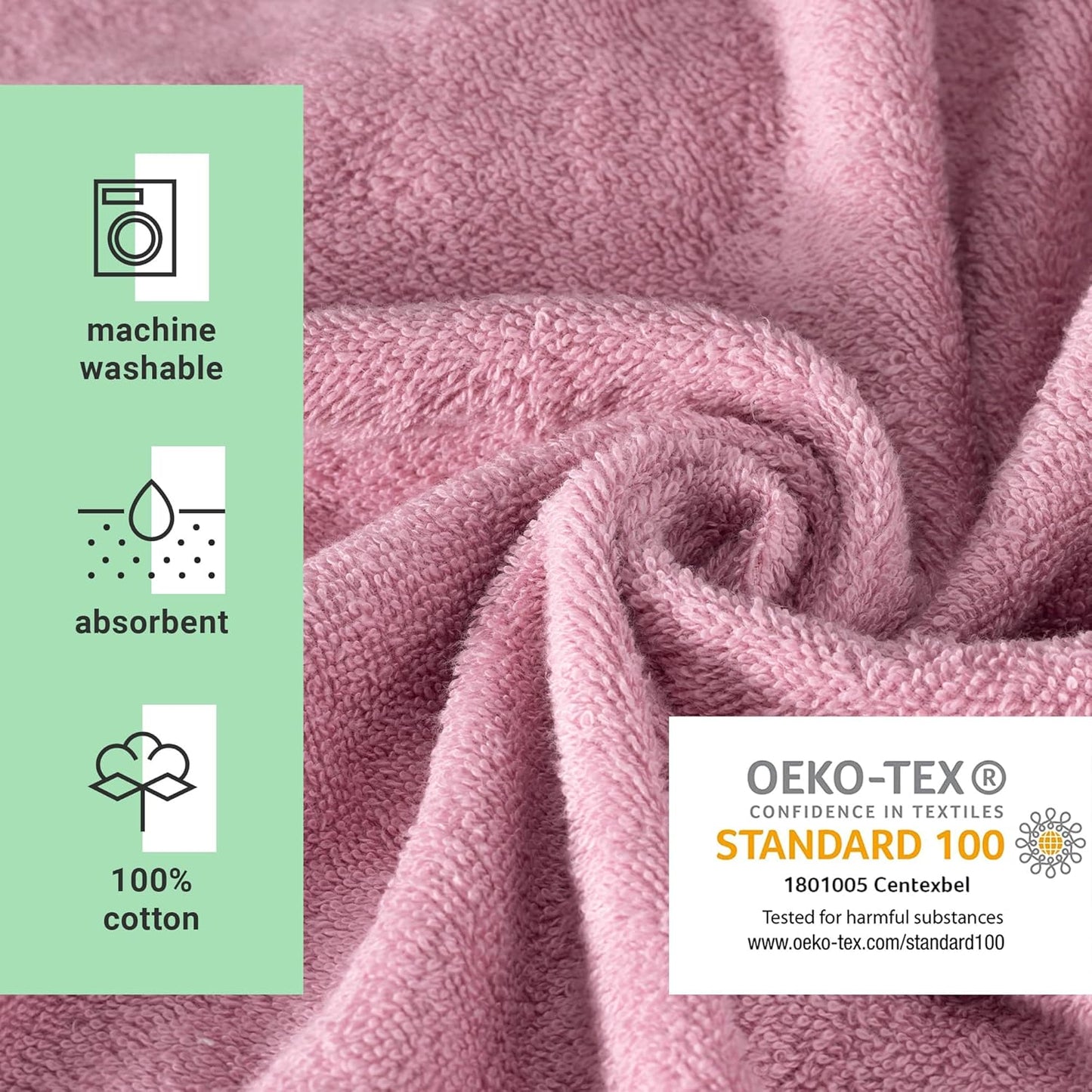 Surf Poncho aus Baumwolle, S-M Altrosa/Grau