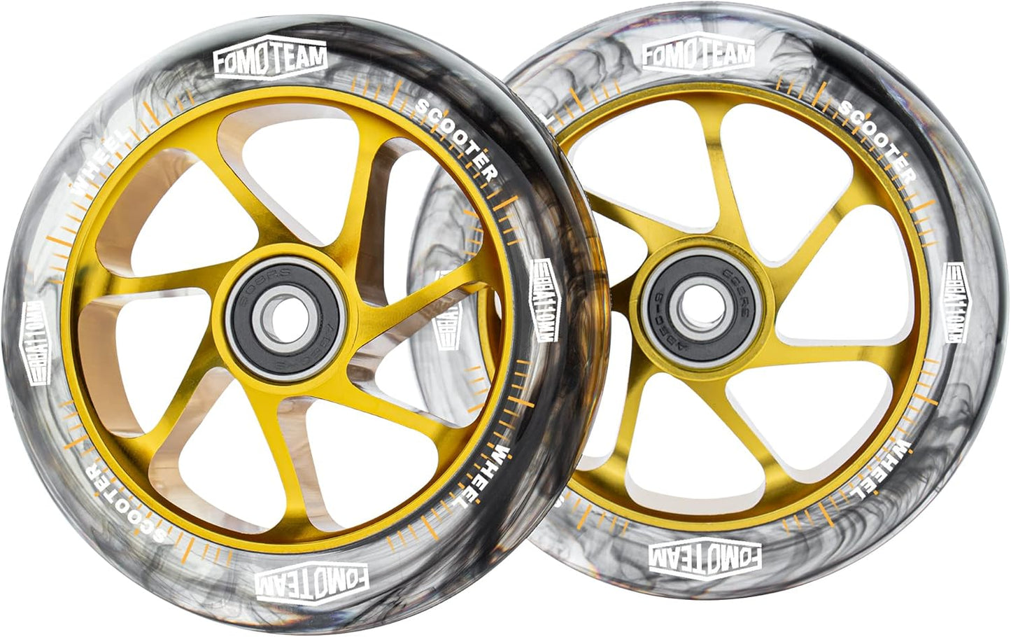 Pro Stunt-Scooter-Räder (2 Stück), Schwarzer PU-Goldkern