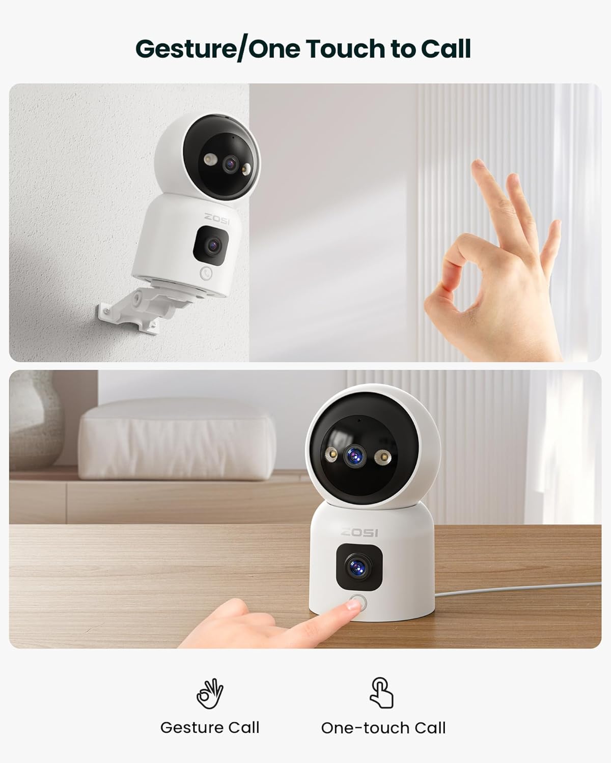 Überwachungskamera mit Dual-Objektiv und KI-Erkennung, Weiss 3MP+3MP Dual Kamera