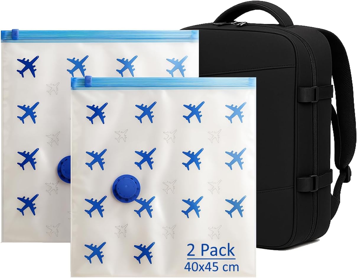 Reise-Vakuumset mit kabelloser Pumpe & 6 Beuteln, Pumpe + 6 Beutel 40×45 cm