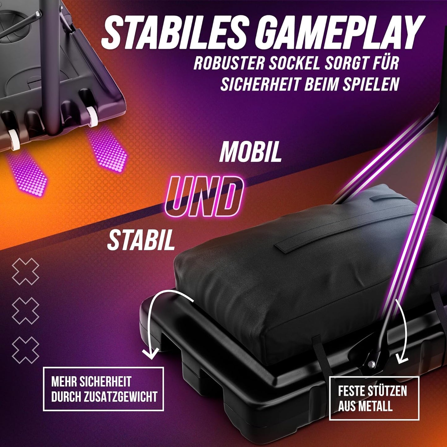 Höhenverstellbarer Outdoor-Basketballkorb mit Ständer
