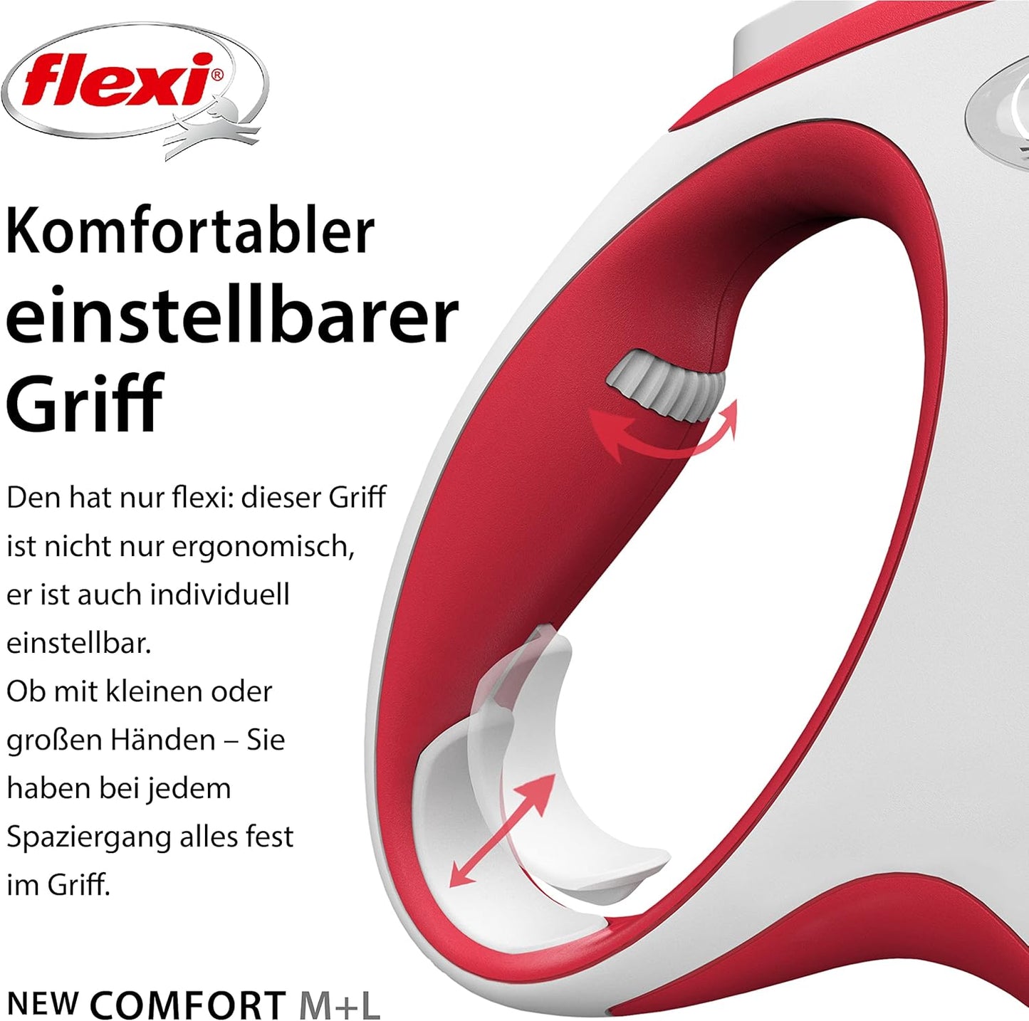 New Comfort Rollleine, L: 8m (<50kg) rot