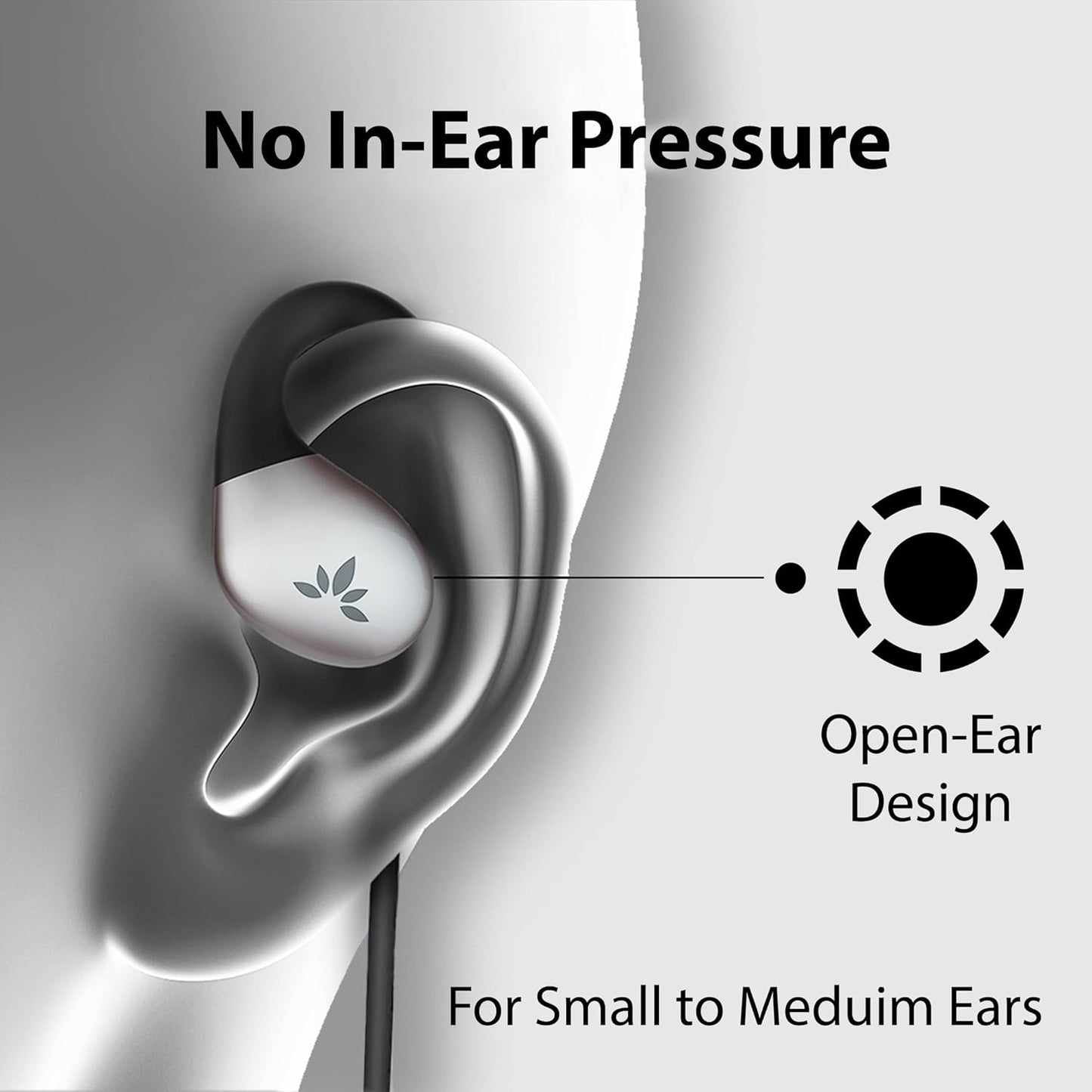 Open-Ear Kopfhörer mit Mikrofon, AUX 3,5mm Schwarz