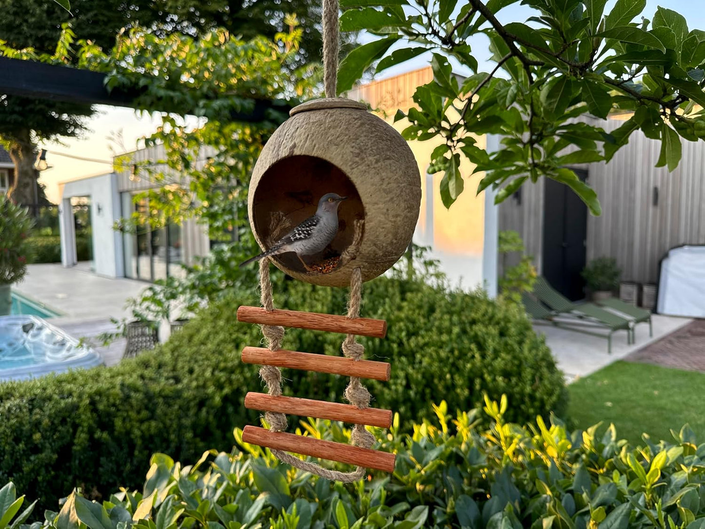 2er-Pack Kokosnuss-Vogelhaus im Leiterstil, 2 Stück