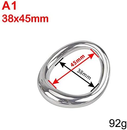 Gebogener Cockring aus Edelstahl für Männer, 38x45mm