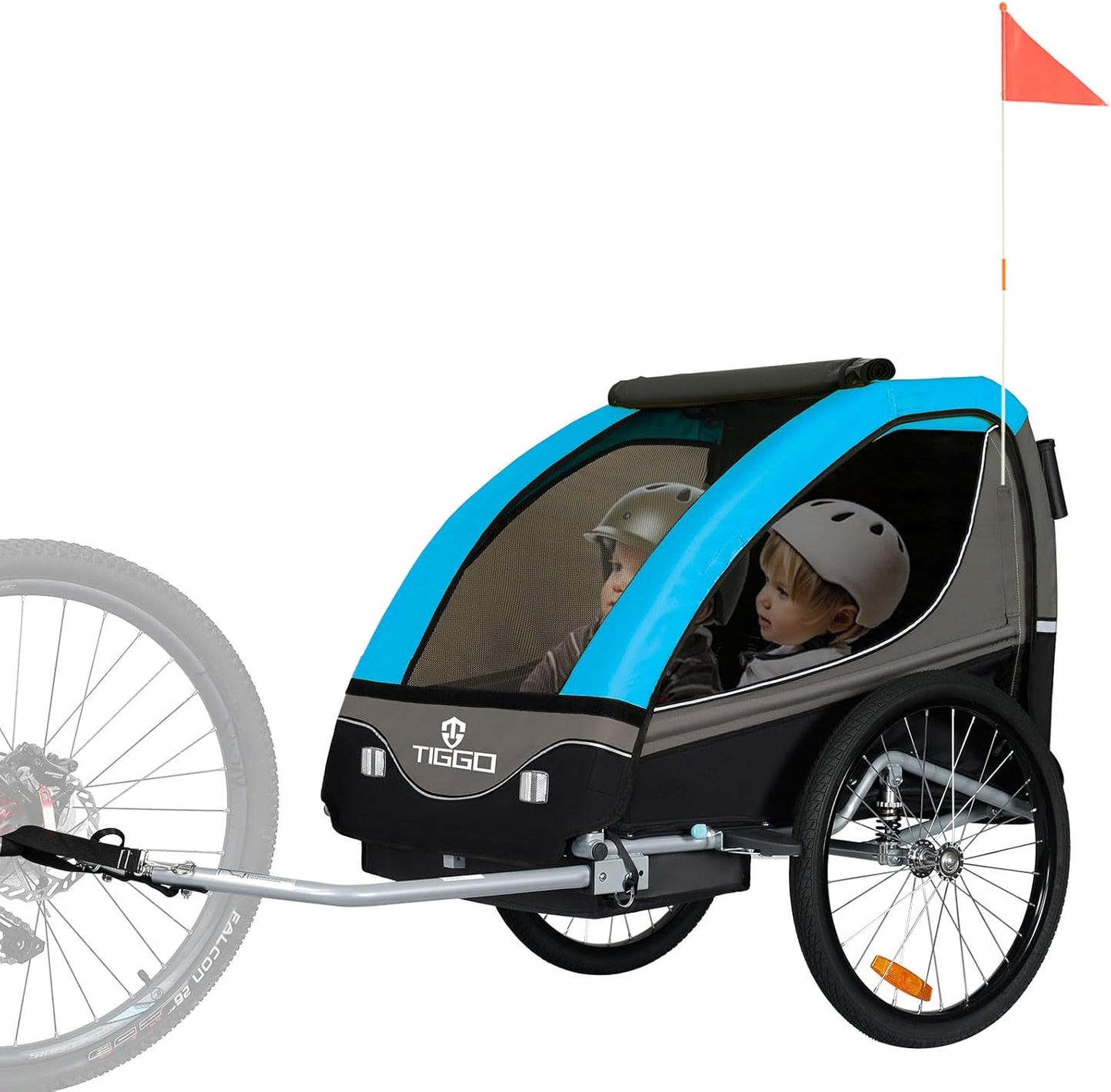 S2 2-in-1 Kinderanhänger & Jogger mit Federung, Blau