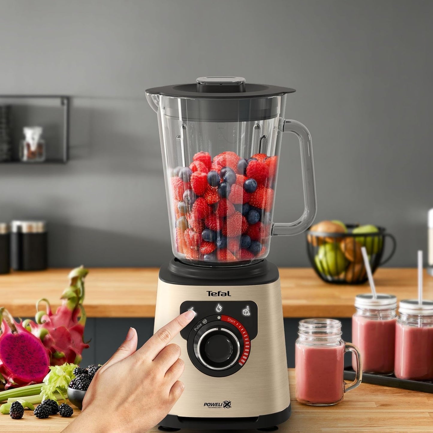 Hochgeschwindigkeits-Standmixer PerfectMix, Metallfarben Beige