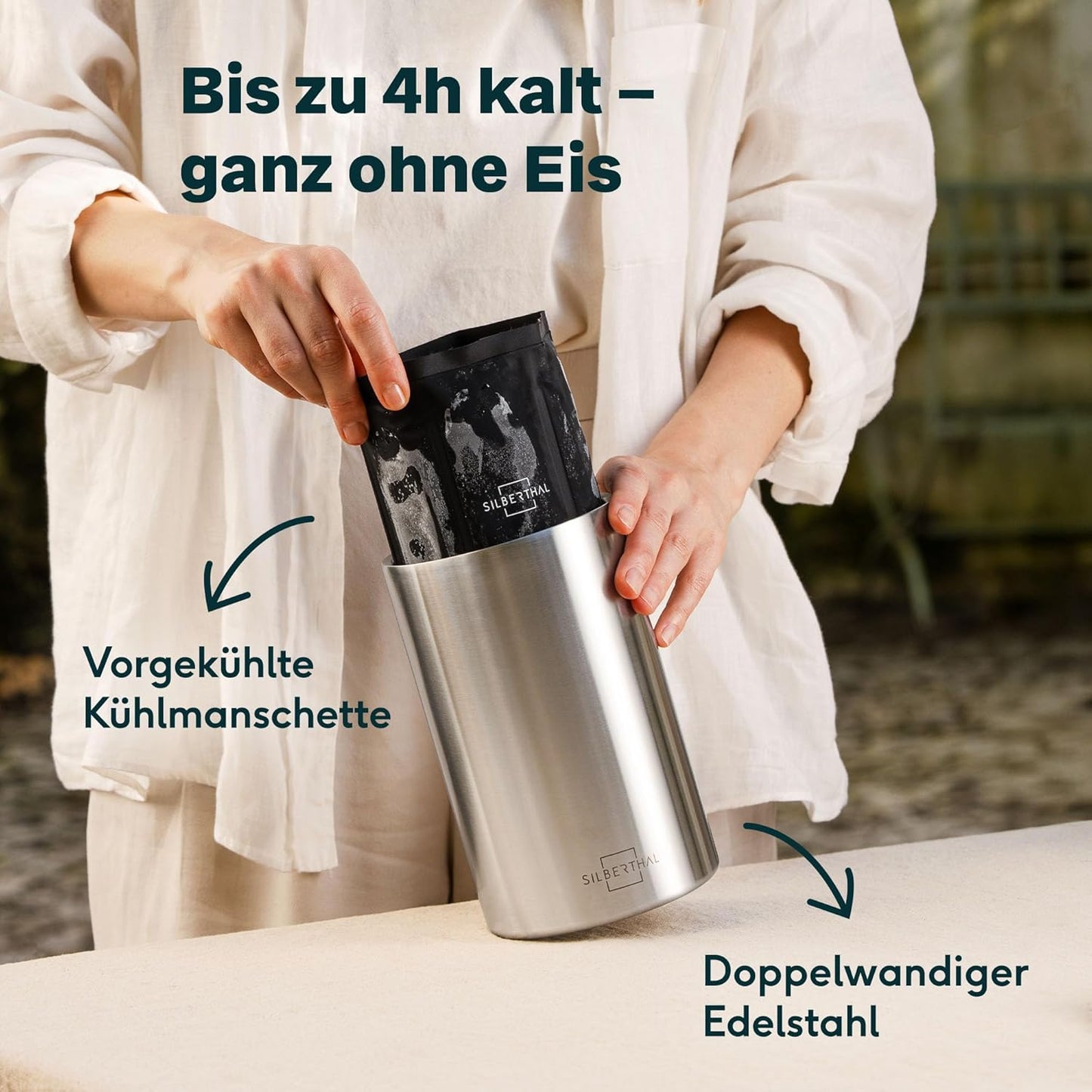 Weinkühler mit Manschetten, Weinkühler Edelstahl