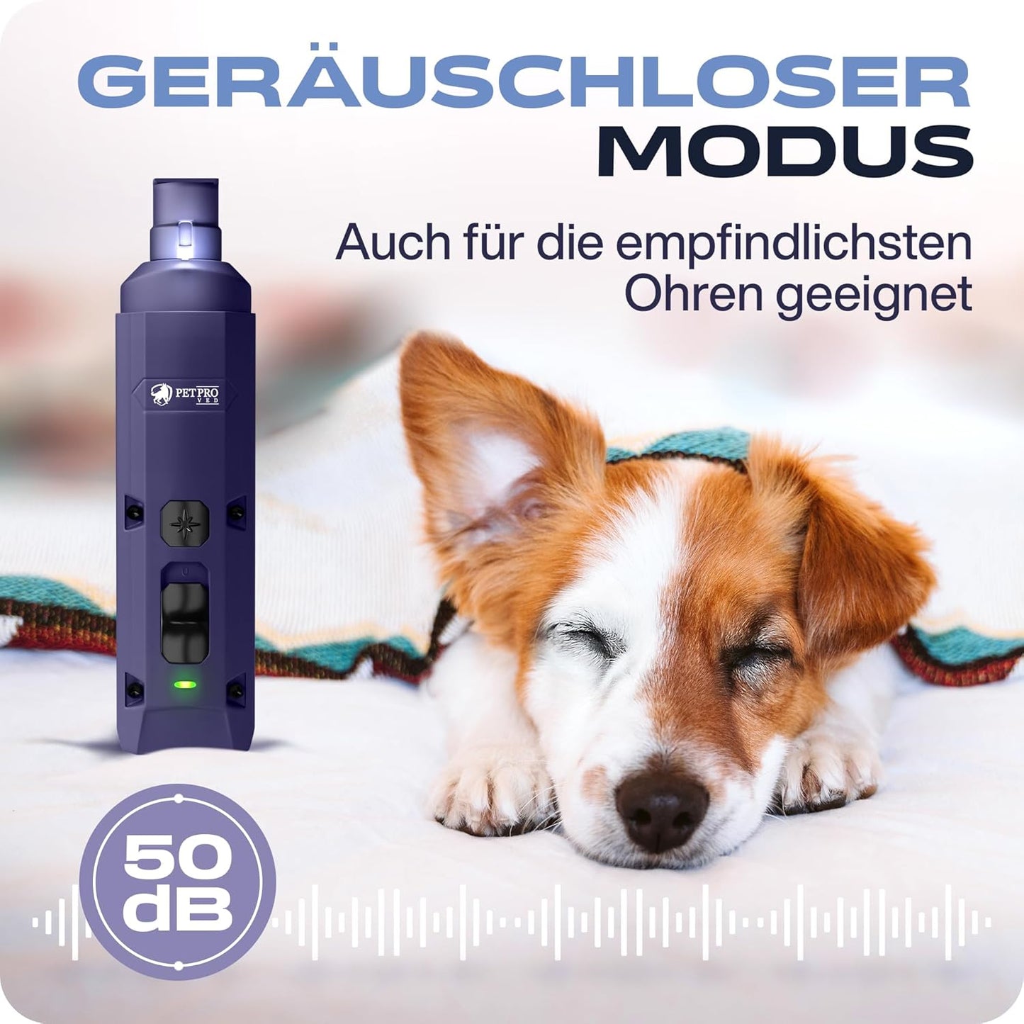 Elektrischer Krallenschleifer mit LED-Licht, Violett