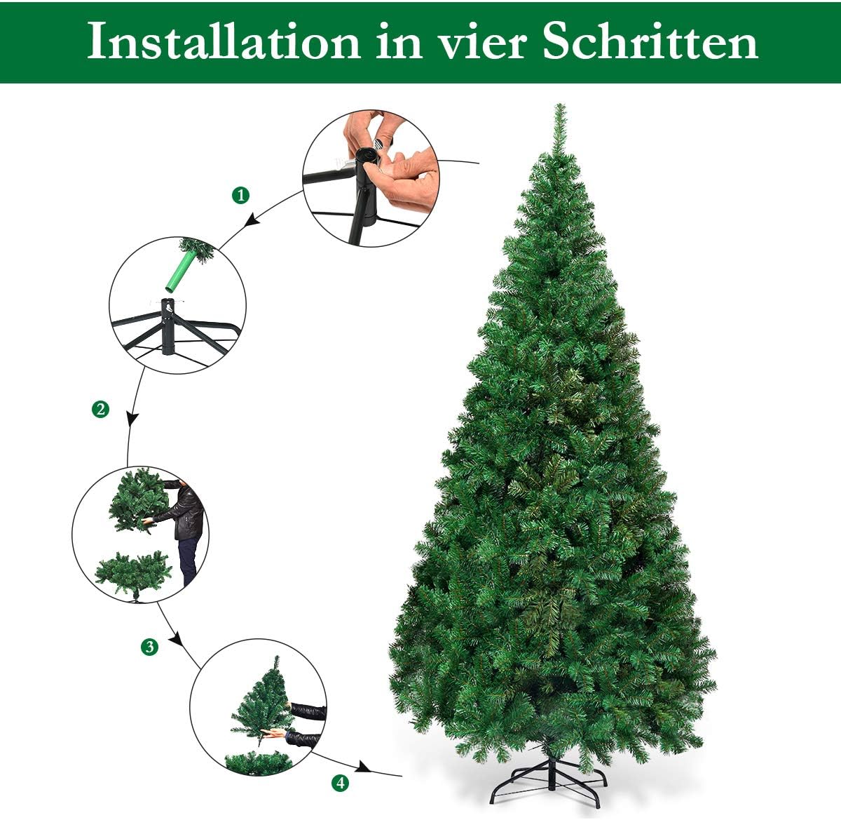 Künstlicher Tannenbaum, Grün, 210 cm