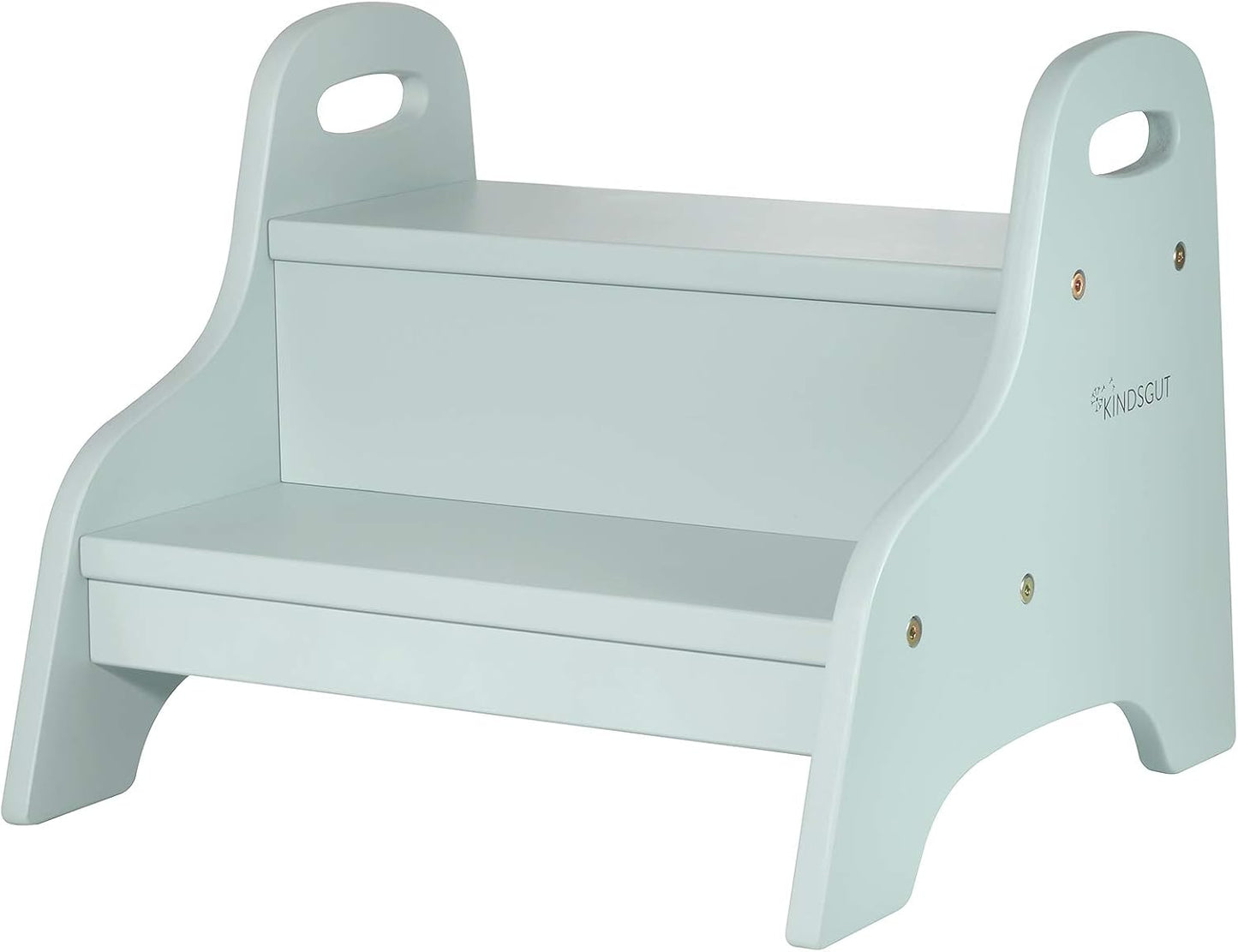 Holztritt-Hocker mit 2 Stufen für Kinder, Wassergrün
