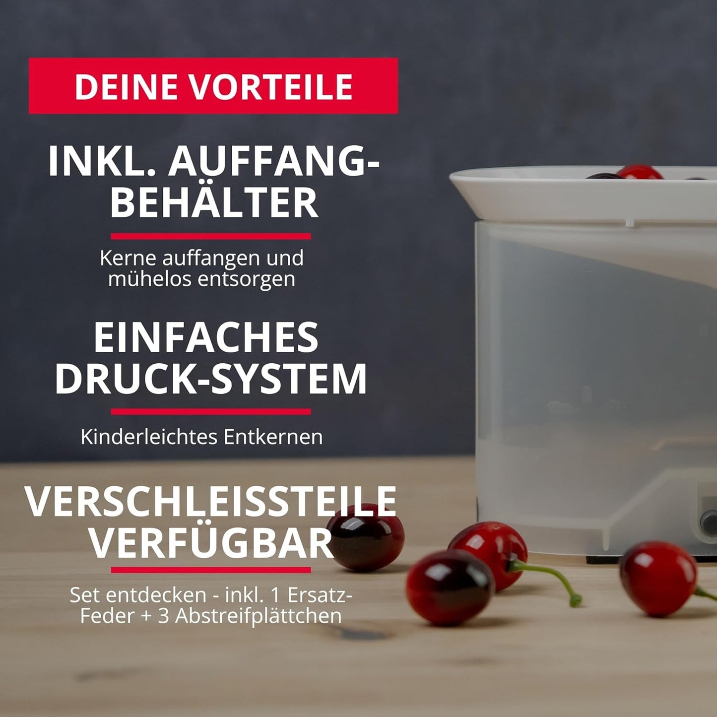 Kirschenentkerner, Einzeln