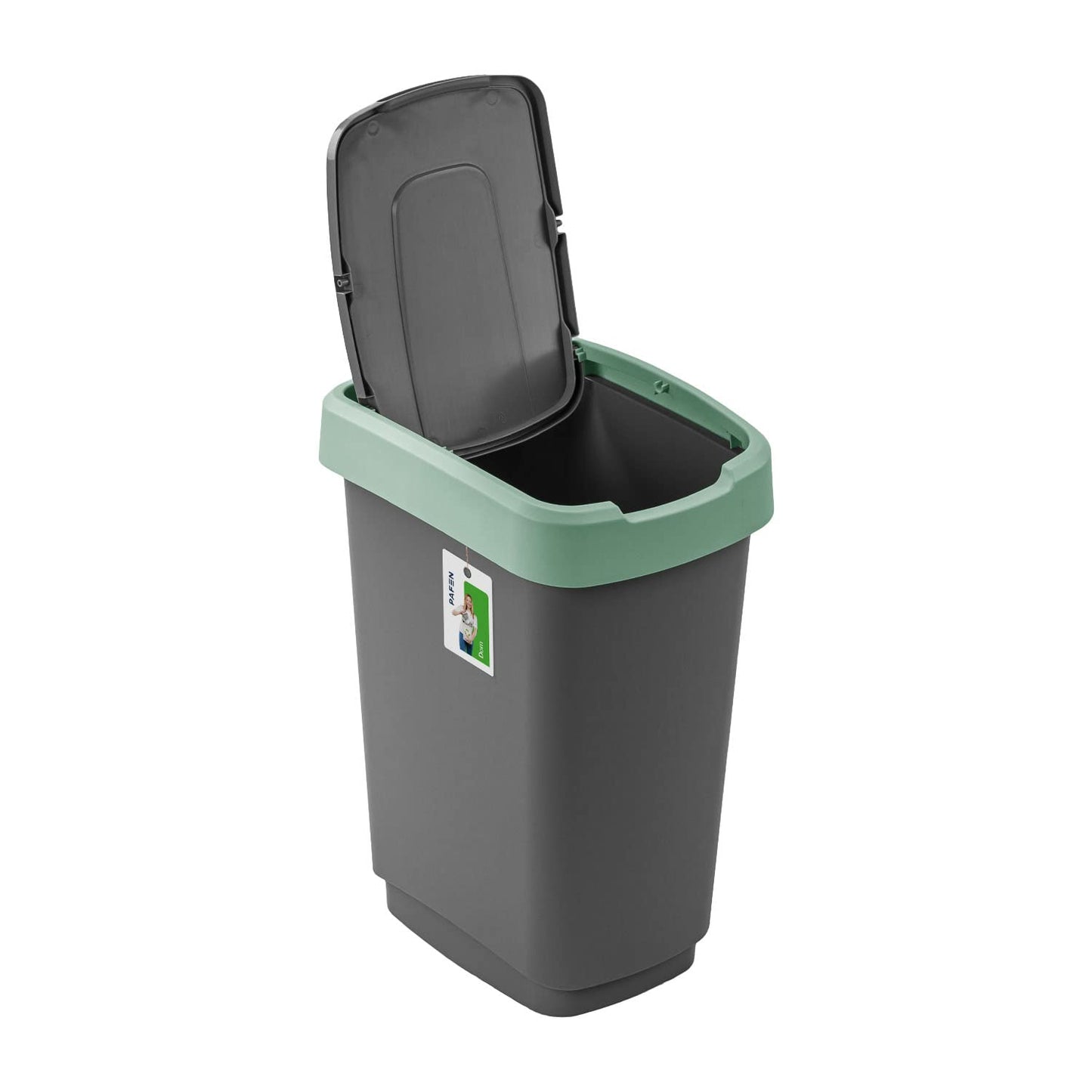 Mülleimer-Set mit Schwingdeckeln (4x 25L), 4X 25L | 330 x 255 x 470mm