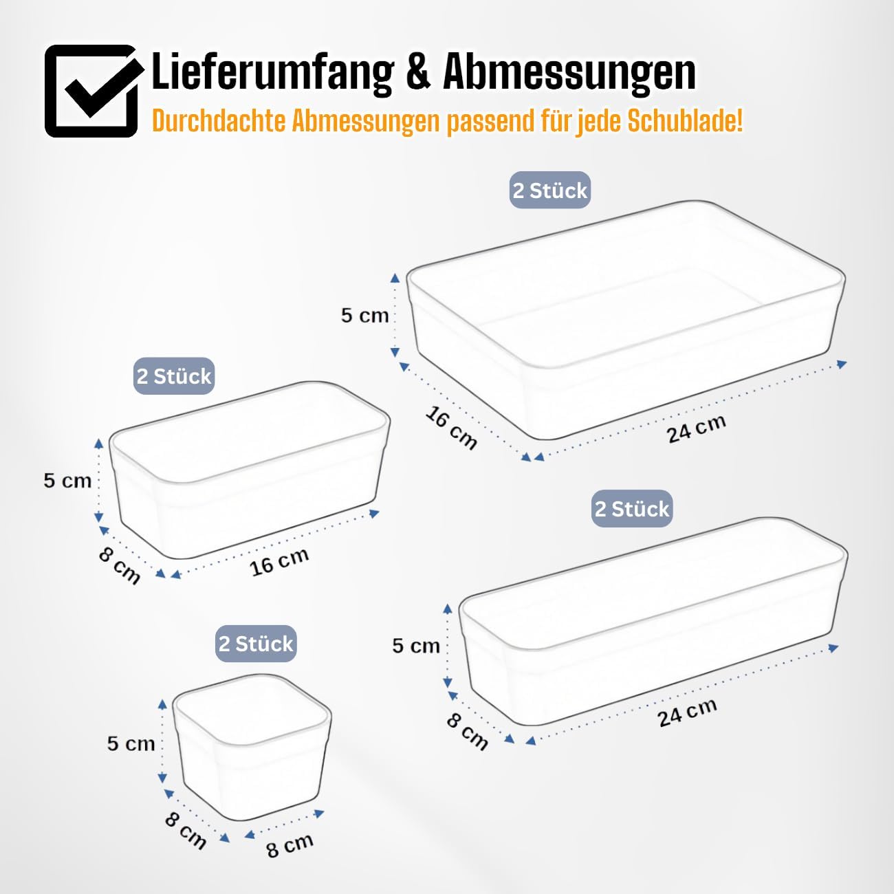 Schubladen-Organizer-Set, Pastell-grün