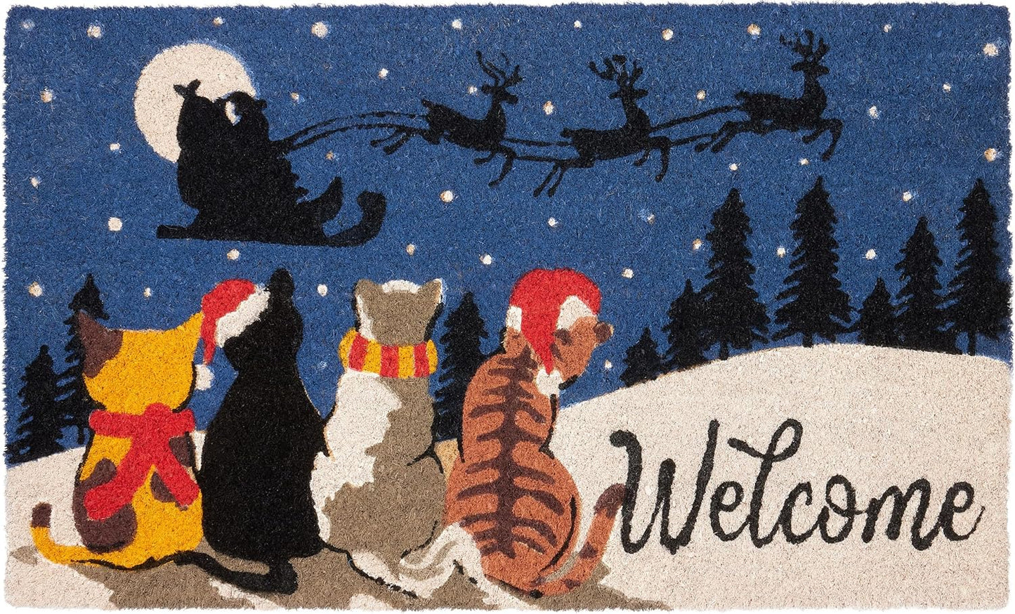 Antirutsch Fussmatte, Weihnachten - Katzen im Schnee