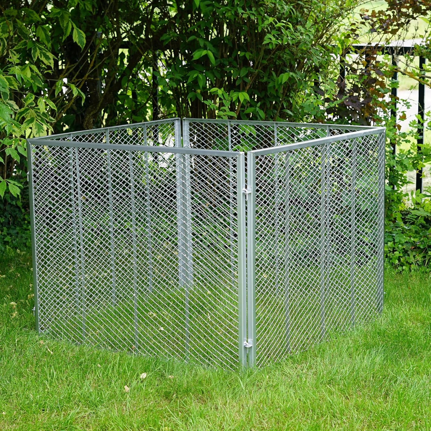 Komposter mit Bodengitter, 448 Liter (ohne Deckel) silber