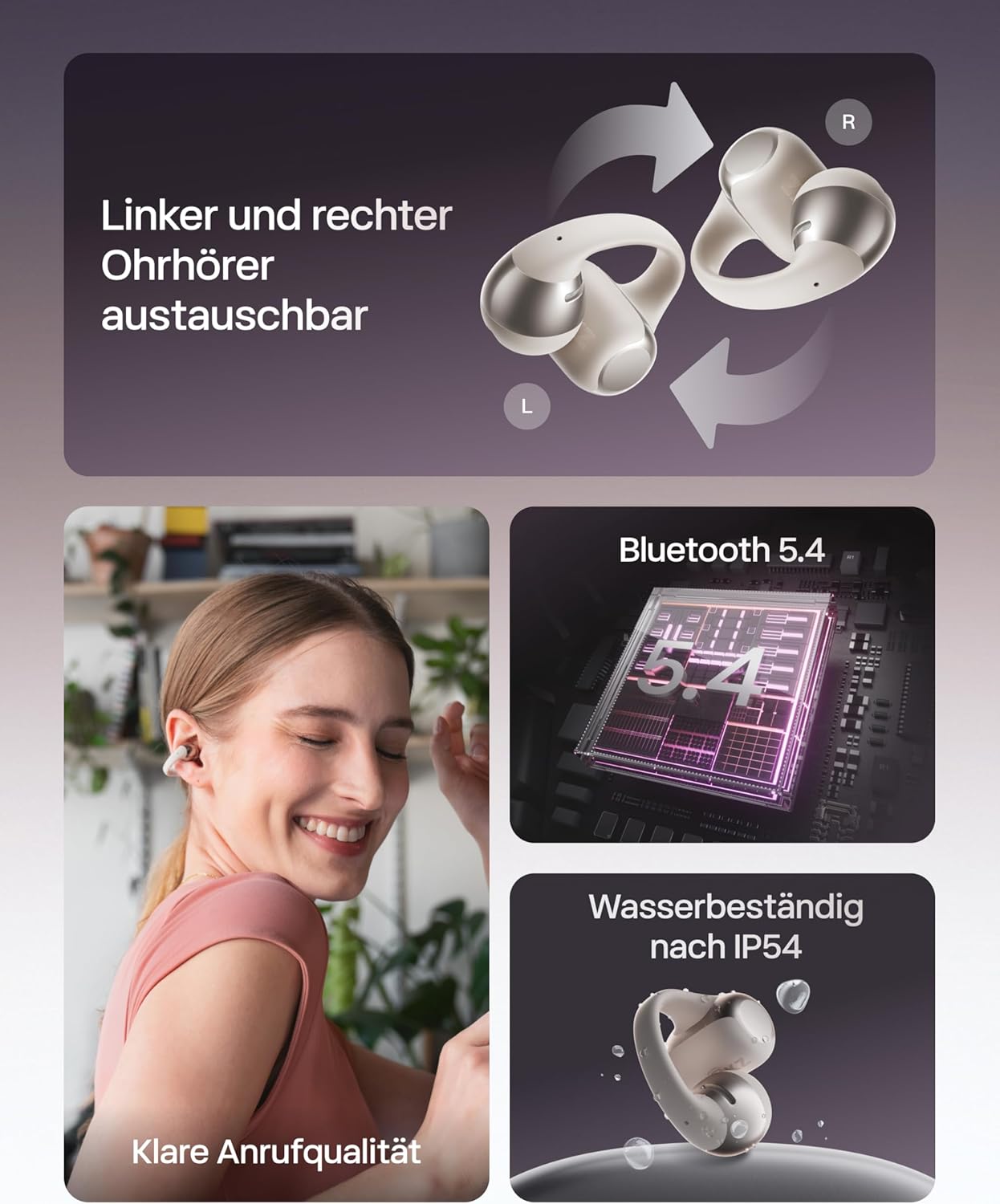 OpenDots One Open-Ear-Kopfhörer, Standard grau